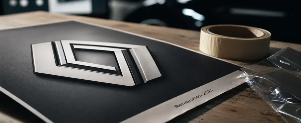 Nouveaux logo Renault 2021, losange stylisé en relief