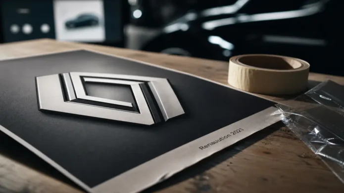 Nouveaux logo Renault 2021, losange stylisé en relief