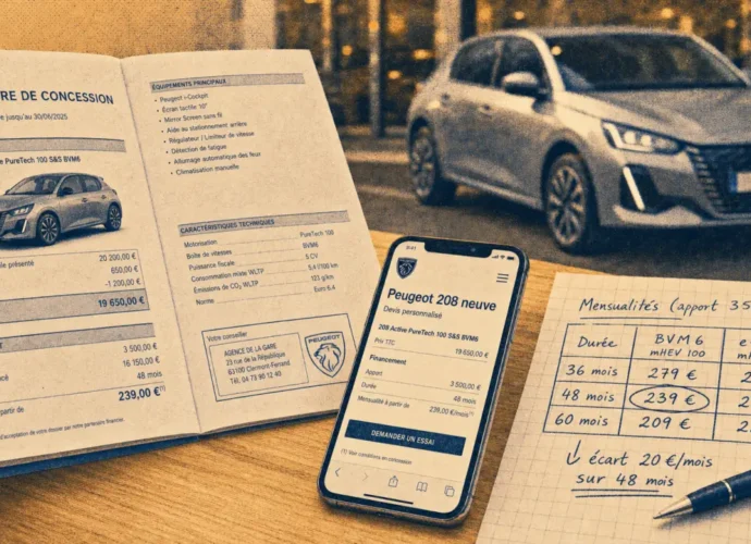 Prix 208 neuve essence 5 portes : 22 020 € départ
