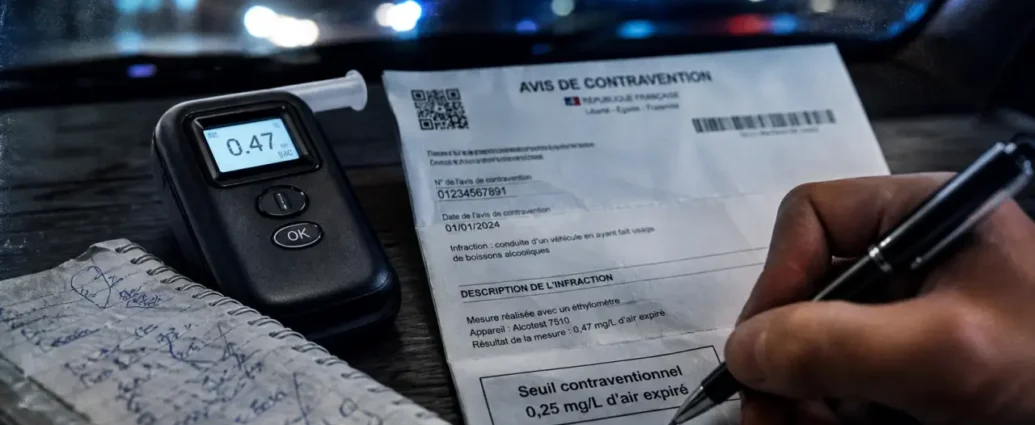 Alcoolémie contraventionnelle : éthylomètre et contravention, seuil 0,50 g/L