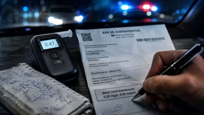 Alcoolémie contraventionnelle : éthylomètre et contravention, seuil 0,50 g/L
