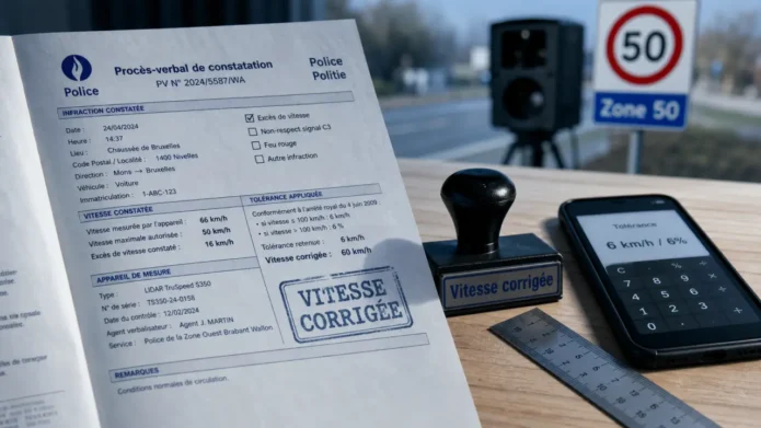 Amende belge pour excès de vitesse : calcul 6 ou 11 € par km/h