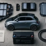 batterie fiat 500 electrique : modules lithium et 12V auxiliaire