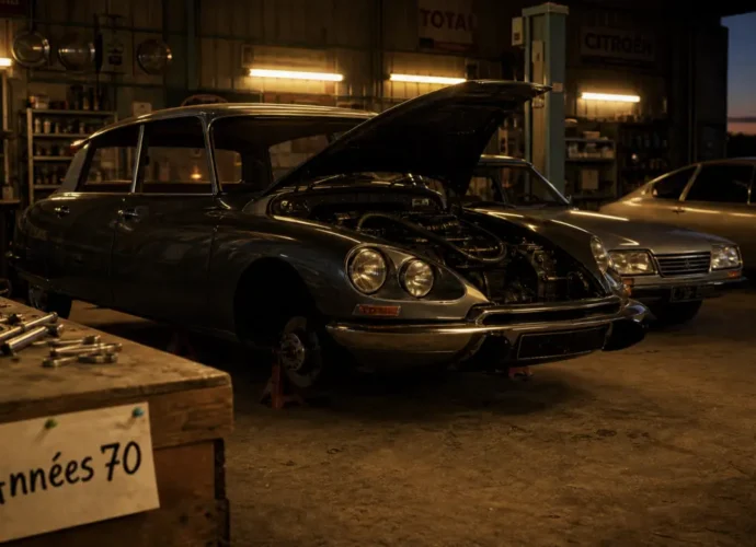 Citroën année 70 : DS, GS et SM au garage de collection