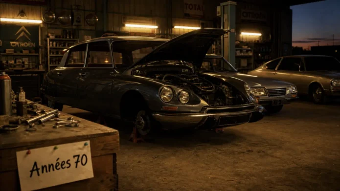 Citroën année 70 : DS, GS et SM au garage de collection