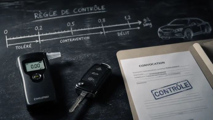 Conduite sans permis avec alcoolémie positive : contrôle 0,5 g/l à 0,8 g/l