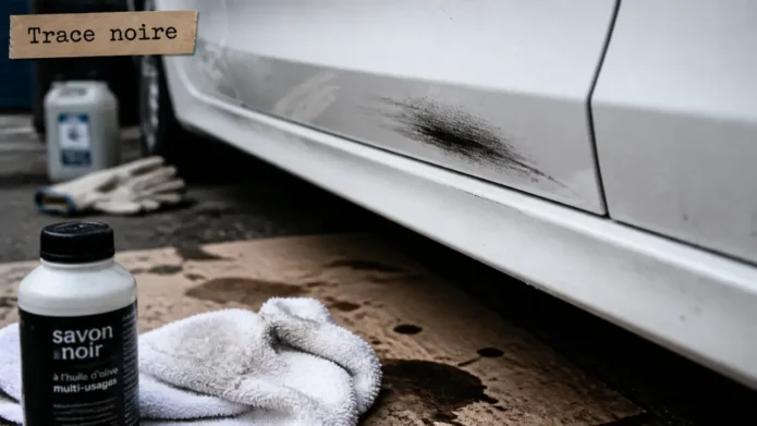 Trace noire sur carrosserie blanche : enlever trace noire