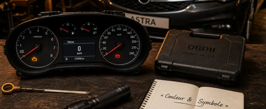 Signification voyant tableau de bord Opel Astra : couleur et symbole
