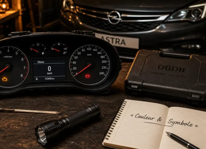 Signification voyant tableau de bord Opel Astra : couleur et symbole