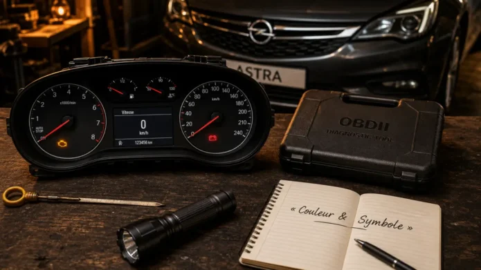 Signification voyant tableau de bord Opel Astra : couleur et symbole