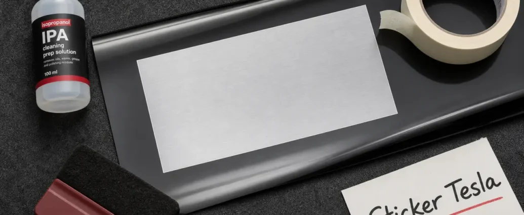 Sticker tesla musk : vinyle noir sur carrosserie, pose sans abîmer la peinture