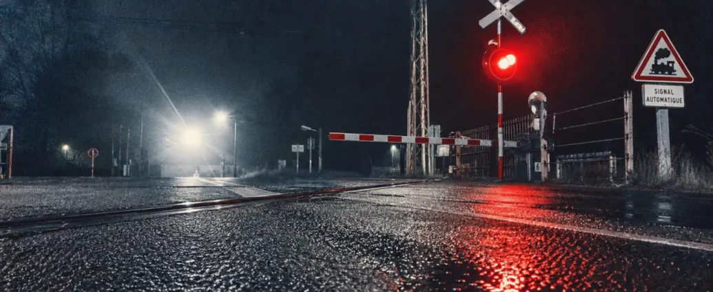 Ce signal concerne les passages à niveau : feu rouge clignotant et barrières fermées