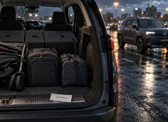 Opel frontera hybrid 2025 : coffre modulable, 7 places en option
