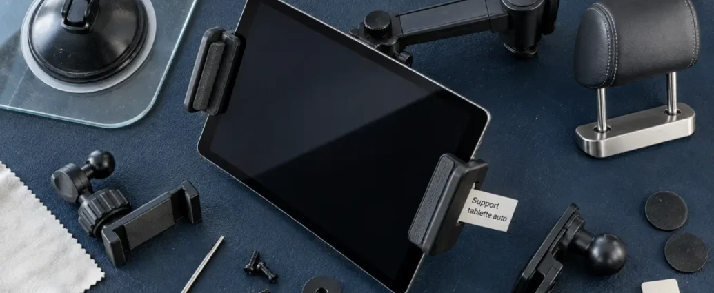 Support de voiture pour tablette : fixation ventouse et pince, stabilité