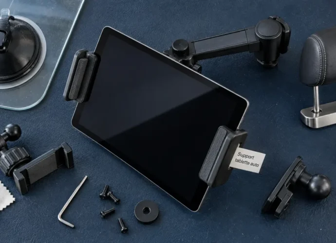 Support de voiture pour tablette : fixation ventouse et pince, stabilité