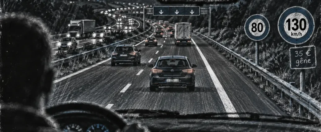Vitesse minimum sur autoroute à droite, 35 € en cas de gêne