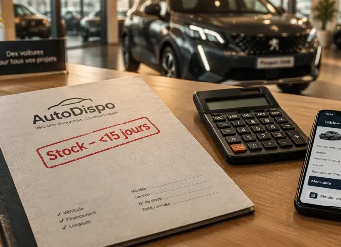 AutoDispo livre sous 15 jours, garantie et reprise, paiement mensuel