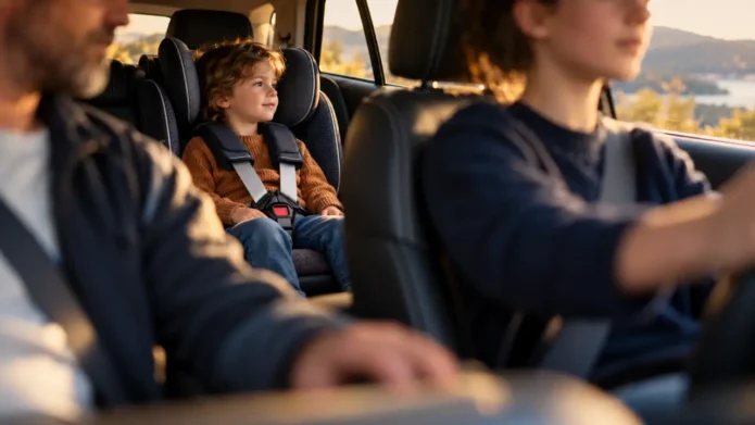 Conduite supervisée passagers arrière : élève en siège à l’arrière, accompagnateur devant