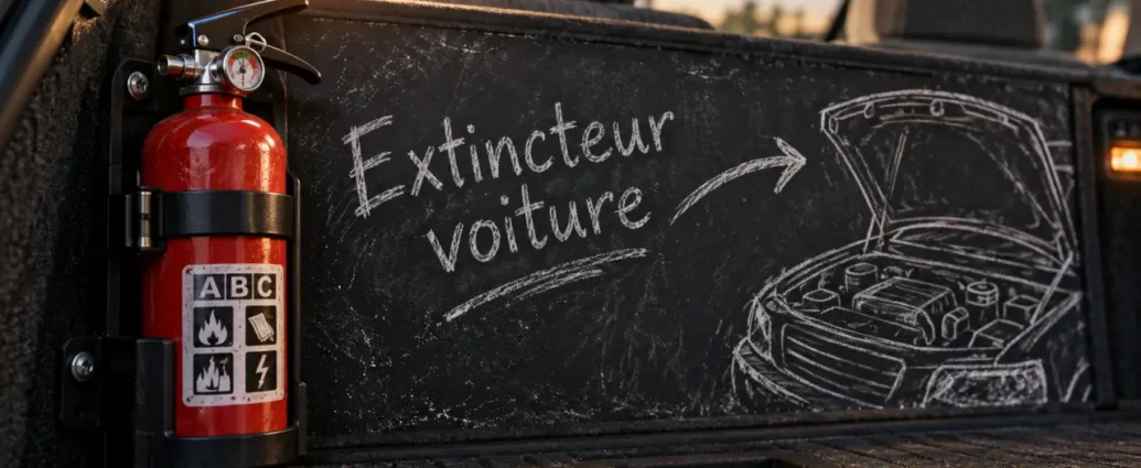 Extincteur pour voiture obligatoire ABC compact au coffre