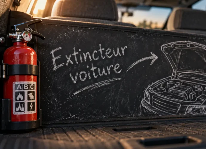 Extincteur pour voiture obligatoire ABC compact au coffre