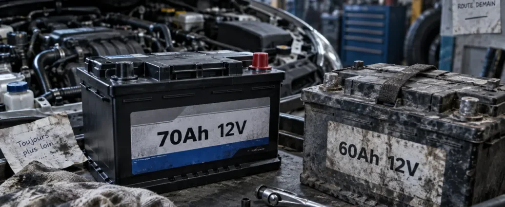 Peut on mettre une batterie 70Ah au lieu de 60Ah : comparaison en garage.