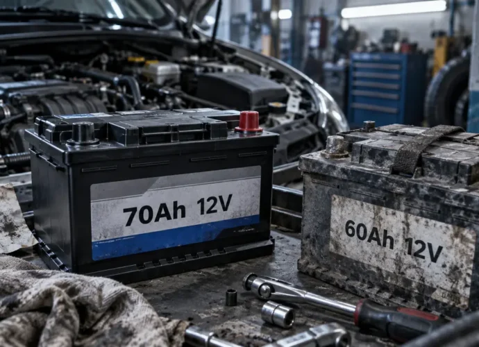 Peut on mettre une batterie 70Ah au lieu de 60Ah : comparaison en garage.