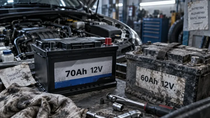 Peut on mettre une batterie 70Ah au lieu de 60Ah : comparaison en garage.