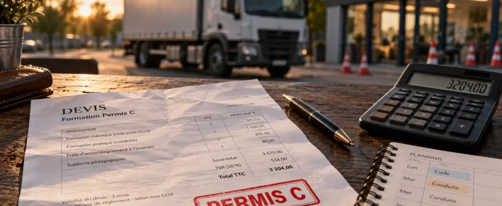 Tarif permis c forfait 1 900 € : budget et devis pour le permis C