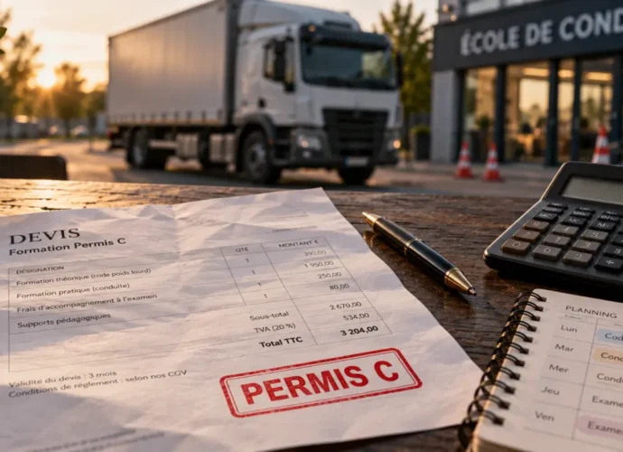 Tarif permis c forfait 1 900 € : budget et devis pour le permis C